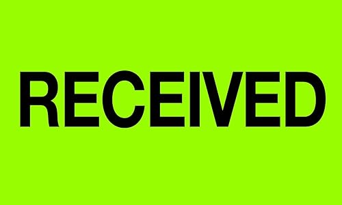 Tape Logic Aviditi Tape Logic - Adhesivo adhesivo verde fluorescente "Received" de 3 x 5 pulgadas, para envío, manipulación, embalaje y mudanza (1