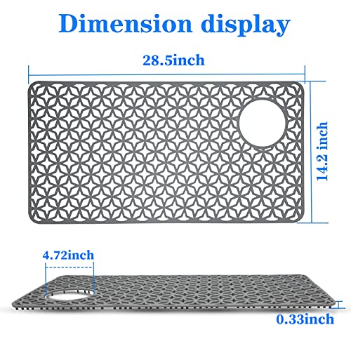 Qkvcx Sink Protectors For Kitchen Sink,28.25''X 14.2'' Sink Protectors For Kitchen,Sink Drainage Mat- Non-Slip Sink Mat For Bottom Of Kitchen Farmhouse Porcelain Sink Kitchen Sink Grid Accessory. #TOP4