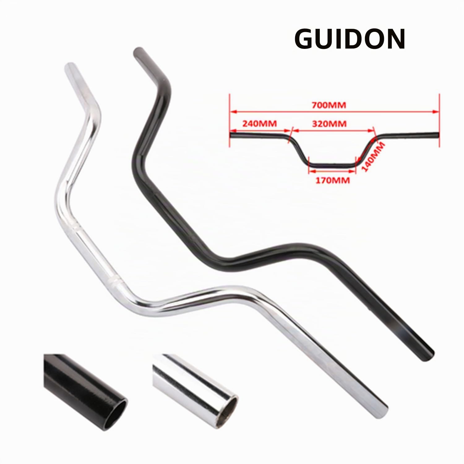 AnXin Guidon de moto universel pour Sportster XL 883 1200 Custom Chopper Cruiser Bobber Softail Dyna Tour Glide Road CG125-2,2 cm