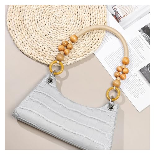 Asas de madera para bolsos cadena con cuentas correa mango multicolor DIY 6