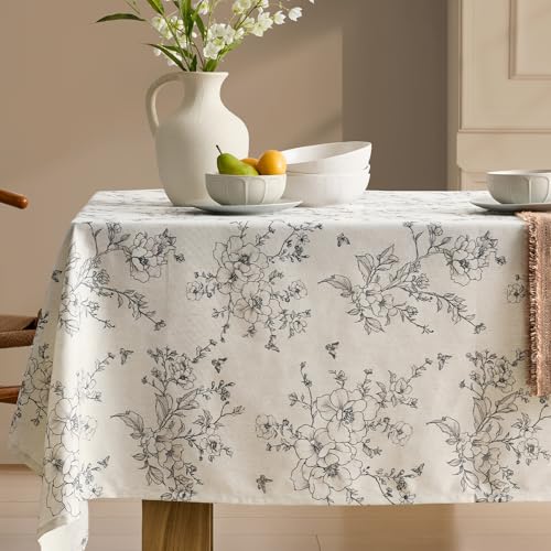 Rustic Floral Tablecloths Rectangular 55x84 Inch Linen...