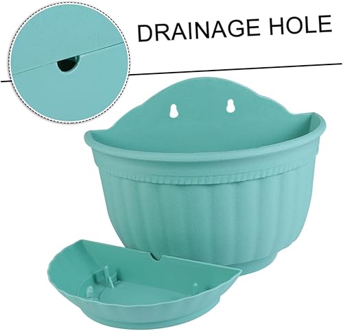 Miniatura 8 de Gogogmee Maceta de plástico para colgar en la pared de media ronda para jardinera decorativa de pared