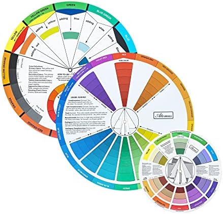 Wigearss 3 Pieces Color Mixing Wheel Package for School Office Learning Guide Art Class Teaching Tool (3 Piseces Different Sizes)