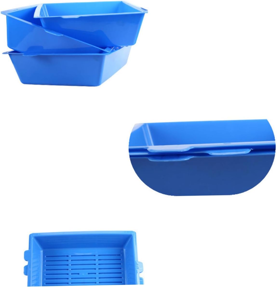 1pc Cat Litter Basin Spill Prevention Design Three-Layer Plastic Cat Toilet for Easy Cleaning Supplies Comfortable Pet Use