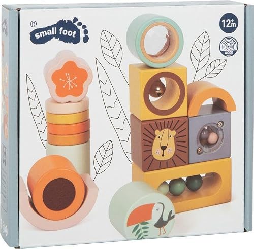 Small Foot by Legler Blocs de découverte Safari, Jeu de motricité et de Sens, pour Enfants, en Bois, dès 12 Mois, Art. 12230