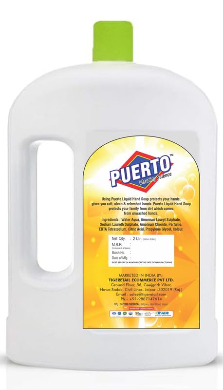 Image of Puerto Liquid Handwash Refill - Original Hand Wash- 2 Ltr (Pack of 1) | Germ Defence Formula | 10x Better Germ Protection
