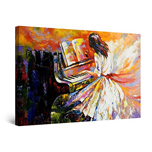 Startonight Canvas Wall Art - Playing The Piano, Music Framed 32 x 48