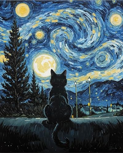 ldazao Cat Paint by Numbers Kit for Adults 16x20 Inch