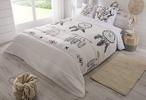 J&K Markets Couette Attrape-rêve Black & White 220x240cm 550gr/m² Chaude - Toucher Peau de pêche