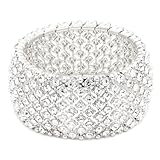 Lavencious Tennis Rhinestone Stretch Bracelets Bridal Evening Party Jewelry for Woman Bangle