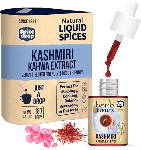 Image of SPICE DROP Herb Brews Kashmiri Kahwa Extract for Green Tea, 5ml (180 drops)