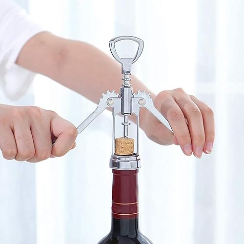 Miniatura 2 de Wine Opener, Zinc Alloy Premium Wing Corkscrew Wine Bottle Opener with Wine Stopper, Multifunctional Wine Cork Opener Bottler Opener Remover for