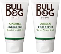 Bulldog Skincare for Men Original Face Scrub, Smooth and Deeply Cleanse Skin, with Aloe Vera, Camelina Oil and Green Tea, 125mL (Pack of 2)
