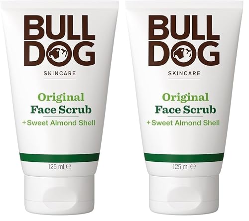 Bulldog Skincare for Men Original Face Scrub, Smooth and Deeply Cleanse Skin, with Aloe Vera, Camelina Oil and Green Tea, 125mL (Pack of 2)
