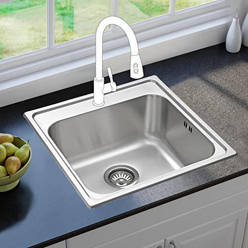 JASSFERRY Évier de cuisine Cuve simple, Acier Inoxydable, Encastré, avec crépine – vue 6