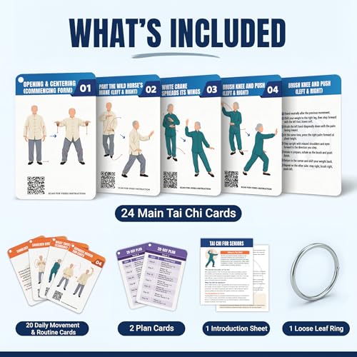 POCAZONE Tai Chi for Seniors Over 60 — Safe & Easy 10-Minute Gentle Standing Flows with 46+ Illustrated Exercise Cards, Step-by-Step Video Tutorials & 28-Day Plan to Stay Active and Feel Confident - Image 4