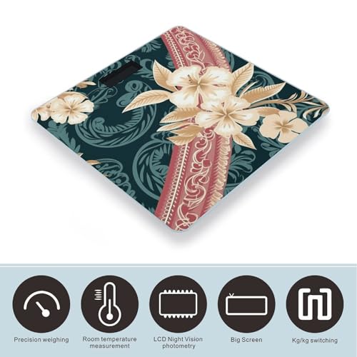 Báscula Digital de Baño con Diseño Hawaiano Elegante miniatura 3