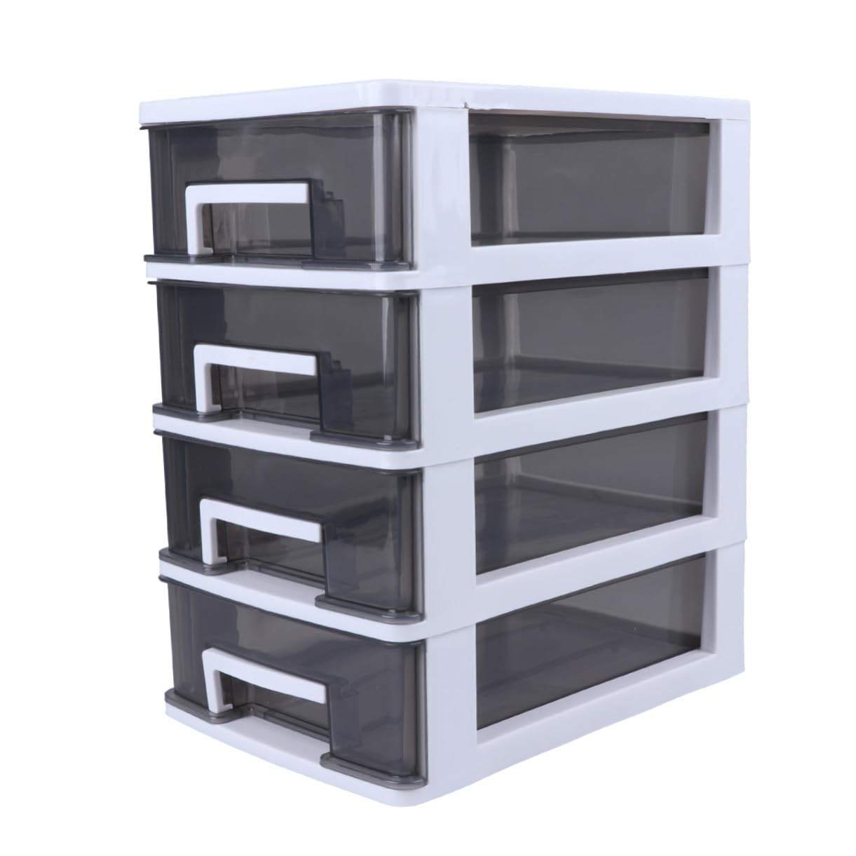 Organisateur bureau léger et portable avec 4 tiroirs blancs pour petits espaces