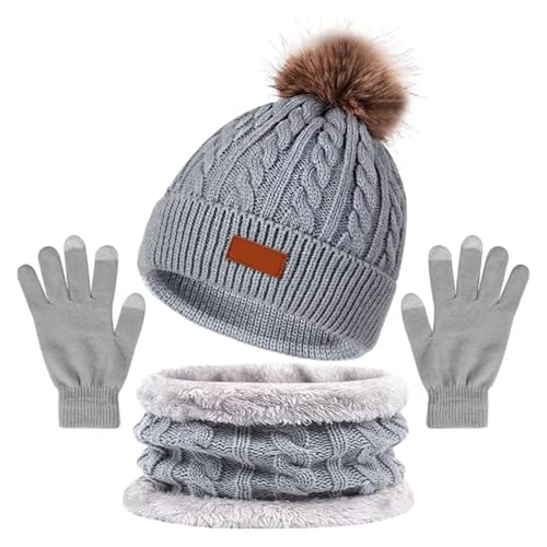 Gorro invierno mujer bufanda guantes traje cálido tejido ropa de abrigo para bajas temperaturas