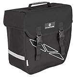Volumen ca. 18 Liter M- Wave Gepäckträgertasche RECHTS Amsterdam Single 18 Liter Einzelpacktasche Fahrradpacktasche, Schwarz