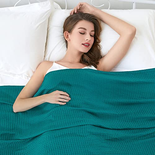 Image of AmyHomie Cooling Waffle Blanket Queen Size, 100% Rayon Derived from Bamboo