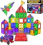 Gioco di Blocchi di Costruzione Magnetici – Blocchi Magnetici Educativi STEM per Bambini, Apprendimento Prescolare Sensoriale Montessori Giocattoli Magnetici per Bambini e Bambine 3+ Anni – 57 Pezzi