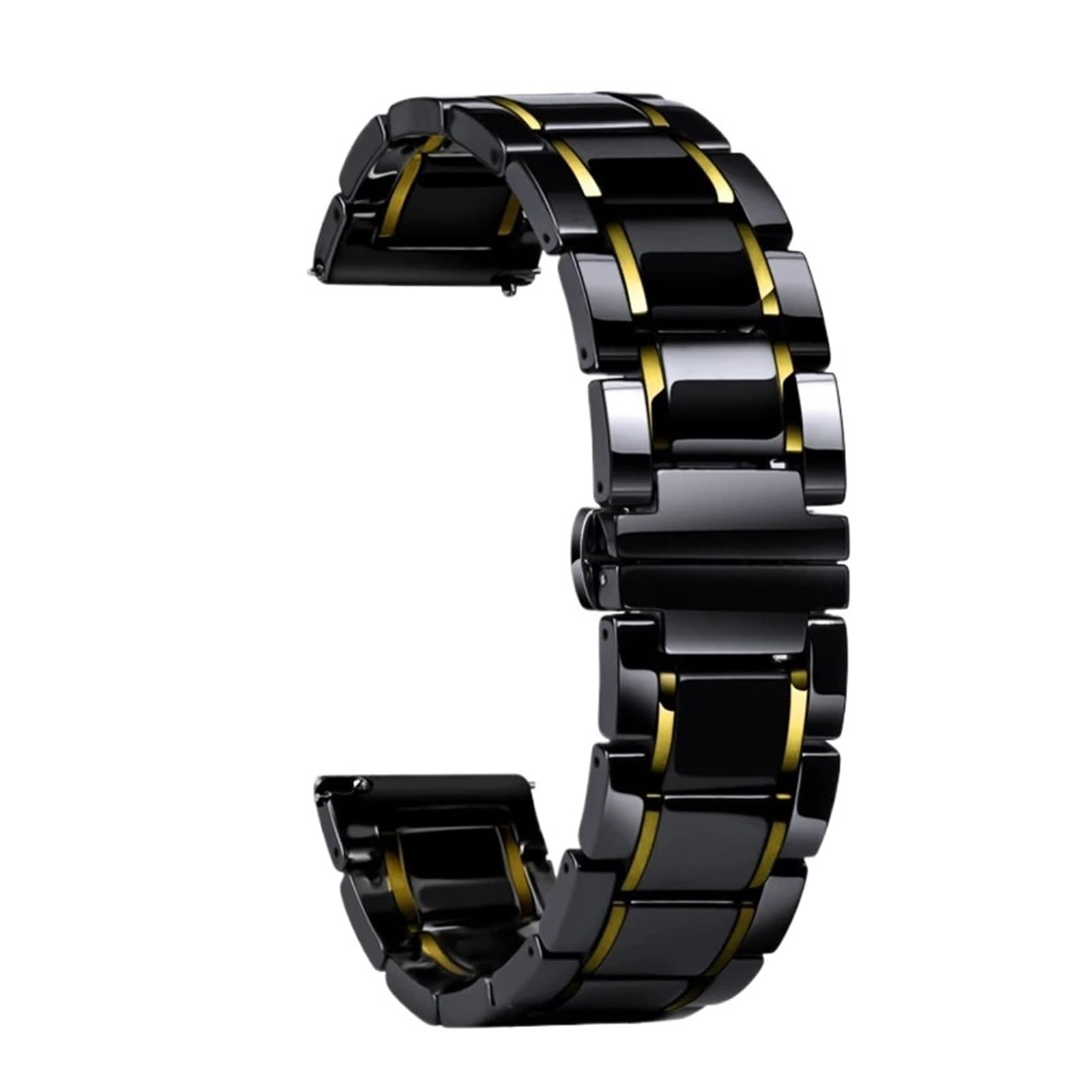 cinturino dell'orologio Cinturino for orologio unisex in ceramica 20mm 22mm Accessori for polsini sportivi classici neri