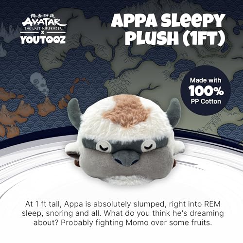 Youtooz Avatar Appa Sleep Plushie, 1 ft Collectible Appa Plushie from Avatar The Last Air Bender - Soft 100% PP Cotton Avatar Stuffed Appa Avatar Collection…