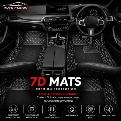 Image of 7D Car Floor Mat for Maruti Suzuki Fronx 2023-2026 | Black Silver
