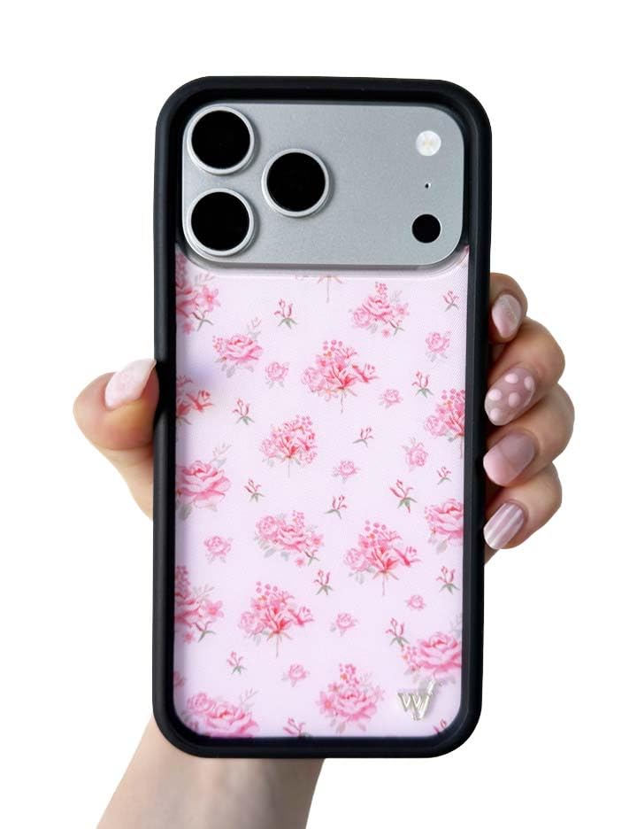 Image of Wildflower Cases - Compatible with iPhone 16 | Protective Black Bumper, 6.5ft Drop Test Certified, Women Owned Small Business | Forget Me Not Floral Pink