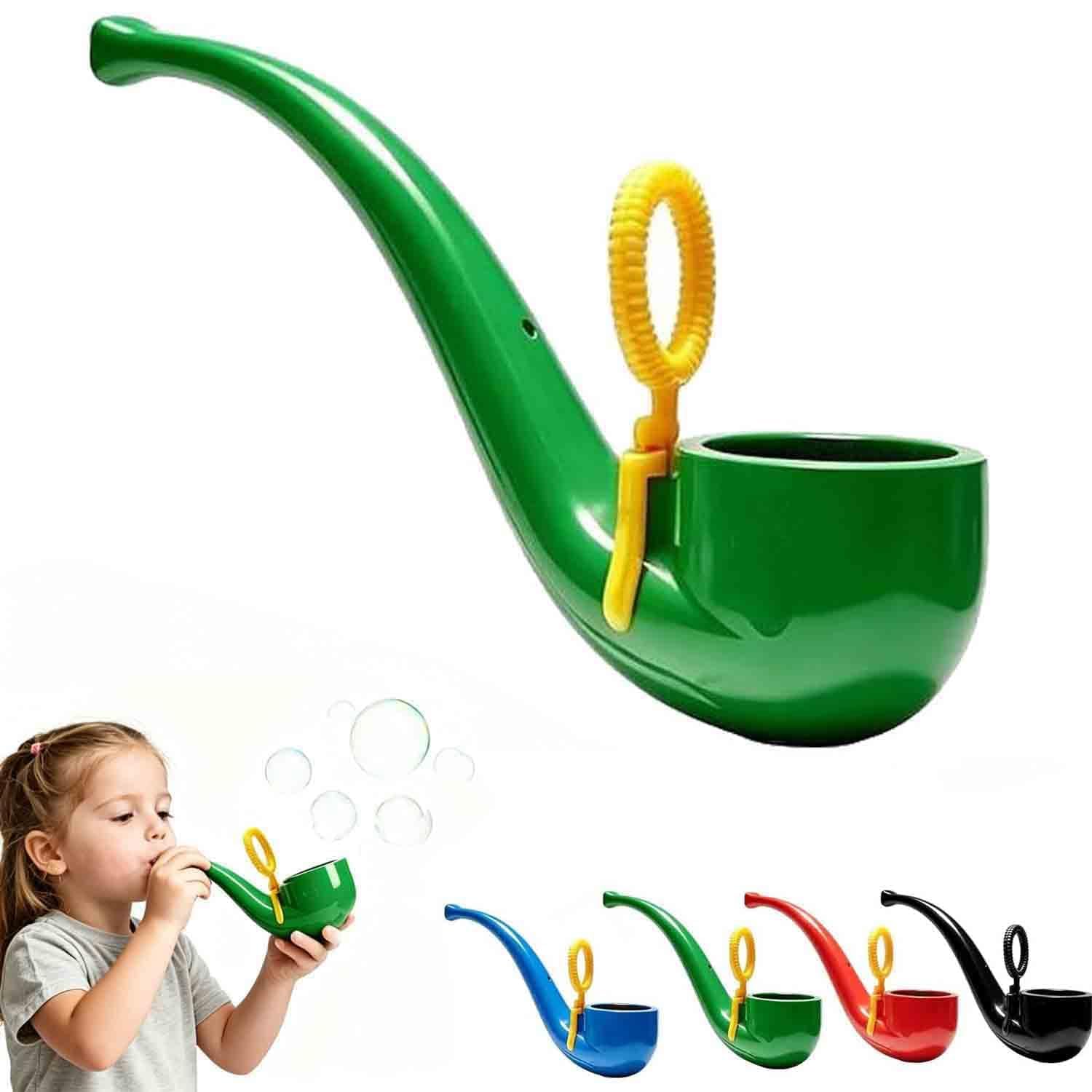 Soap Bubble Pipe, 3D Printed Creative Pipe-Shaped Bubbles Blower - Portable Mini Colorful Fun Bubble Blowing Pipe, Reusable Retro Fun Style Bubble Maker for Outdoor Backyard Parties (C)
