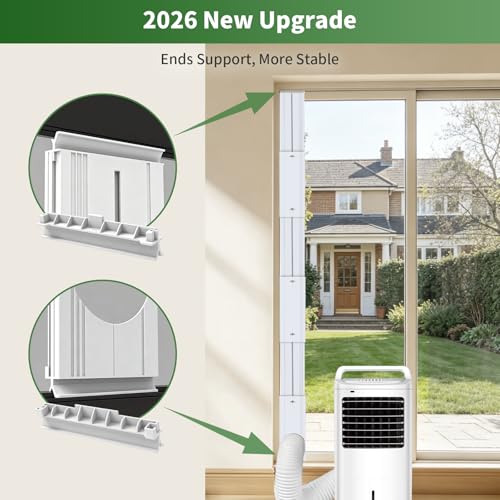 Image of Upgrade Portable Air Conditioner Sliding Door Vent Kit with 4-in-1 Coupler Filter Suitable for 5.1 /5.9 inch Exhaust Hose,Adjustable from 16 inch to 90 inch Ac Vent Kit for Window /Sliding Door