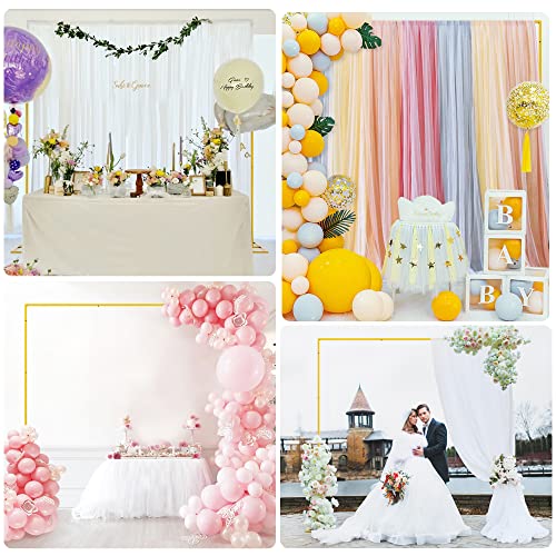 Backdrop Stand Heavy Duty 10X10 Ft Pipe And Drape Backdrop Kit Gold Portable Adjustable Square Metal Arch Stand Frame For Parties Wedding Photo Booth Background Decoration #TOP6