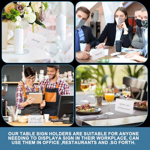 Image of Clear Acrylic Display Stand 30 Pack, 9x6cm L Shaped Sign Holder for Table, Price Tag, Name Card, Menu, Buffet Food Label, Desk Label, Retail, Wedding, Transparent Tabletop Place Card Holder