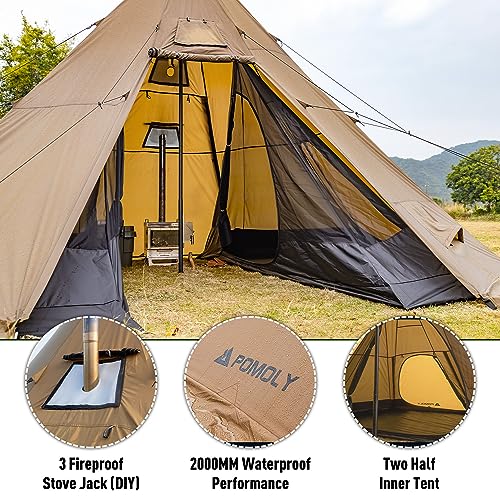 Carpa piramidal para camping POMOLY Bromance 70 para 6 personas miniatura 4