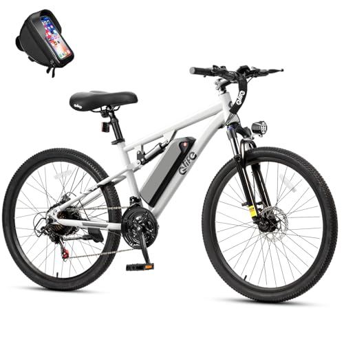 Image of Qlife Electric Bike for Adults /Teens Racer, 20+MPH 21-Speed Peak 1200W Brushless Motor Adult Electric Bicycles, 48V 10.4Ah Removable Battery Mountain Ebike, Up to 55 Miles, 27.5X2.1 Tire E Bike