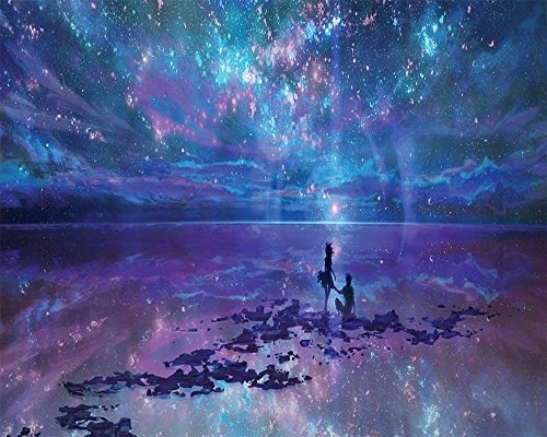 JCBABA DIY 5D Diamond Painting, Crystal Rhinestone Full Diamond Embroidery Pictures Arts Craft for Home Wall Decor Night Sky 11.8 x 15.7inch