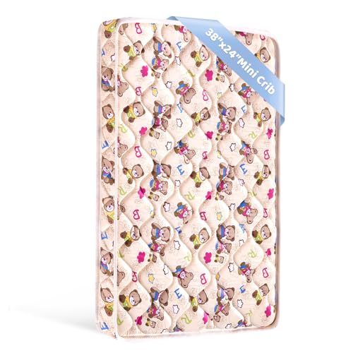 Image of Tiankehan Mini Crib Mattress - 38x24x4 Inch- Dual Sided with Firm Support and Comfort Foam- Breathable, Quiet and Odorless, Fits Most Mini Cribs (Does Not Fit Playard or Standard Crib)