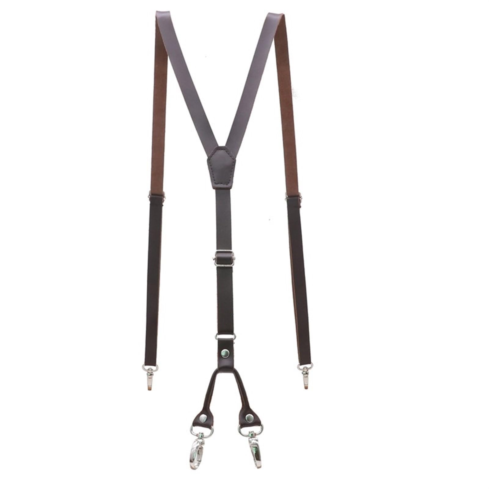 Ayztantine Braces for Men Trousers 4 Clips Hook Men's Suspenders 1.5cm Width Skinny Women's Pants With Adjustable Suspender(Wine red)
