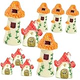 Yardenfun 10 Stück Teiliges Miniatur Haus Resin mit Ziegeldach Farblich...