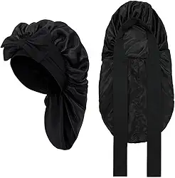 Touca Cetim Duplo Luxo Longa – Proteção Absoluta para Cabelos Longos, Antifrizz, Conforto Noturno