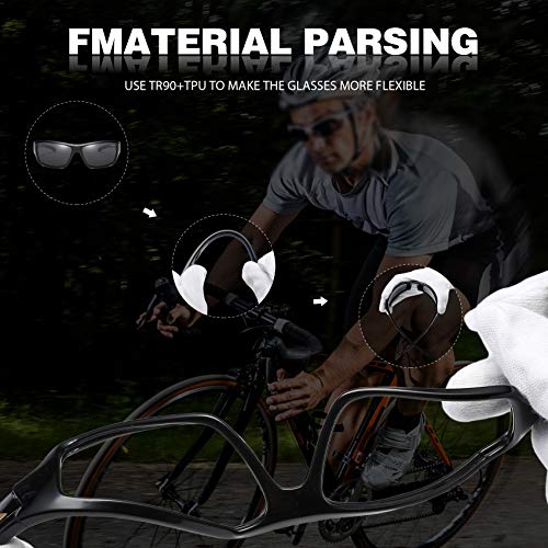 Bevi Polarized Sports Sunglasses TR90 Unbreakable Frame for Men Women Running Cycling Baseball 2518C1 - Thumbnail 6
