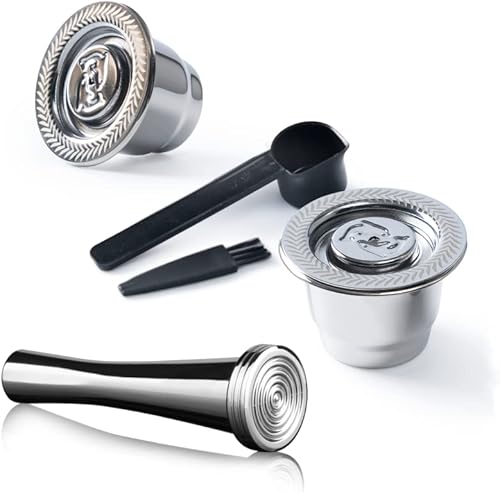 Cápsulas reutilizables Nespresso de acero inoxidable aptas para Nes presso OriginalLine, cápsulas de filtro de café expreso recargables de metal
