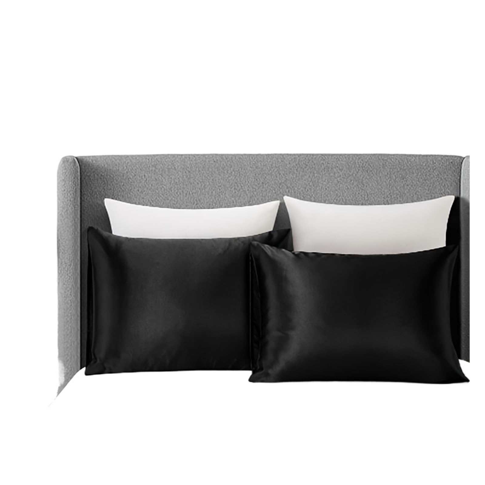 Silk Pillowcase Two Silk And Satin Pillowcases Black Pillowcase Standard Size Super Soft Pillowcase Large Size(50cm66cm)