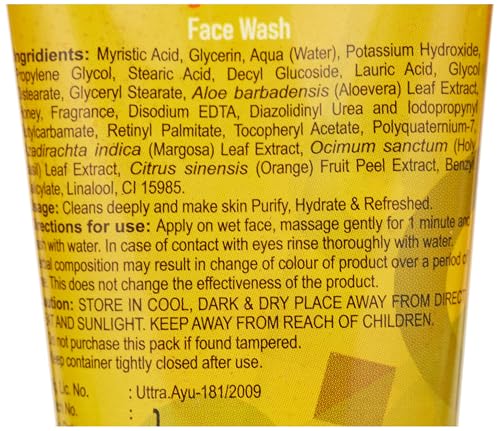 Image of Patanjali Divya Aloe Vera Pamherbals Face Wash, 60 g (Orange)