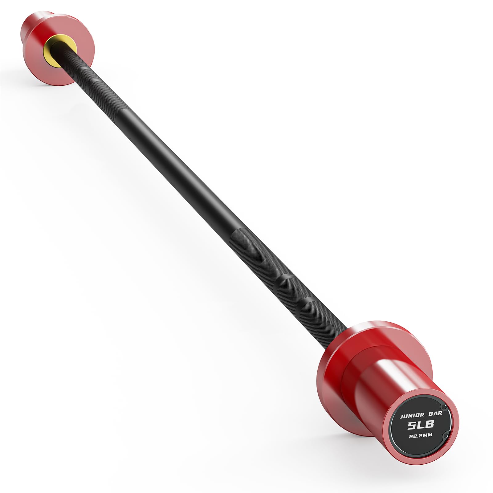 Photo 1 of PAPABABE 5LB Mini Barbell Bar 4ft Technique Training Barbell For Beginner Women kid 2-inch Plate Barbell for Home Gym Fitness Black-Red