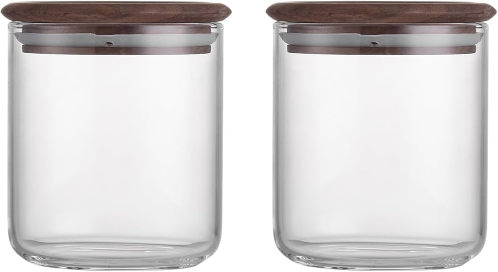 Amazon|Vandroop ガラス キャニスター 保存容器 木製蓋付き コーヒー Amazon|Vandroop ガラス キャニスター 保存容器 木製蓋付き コーヒー