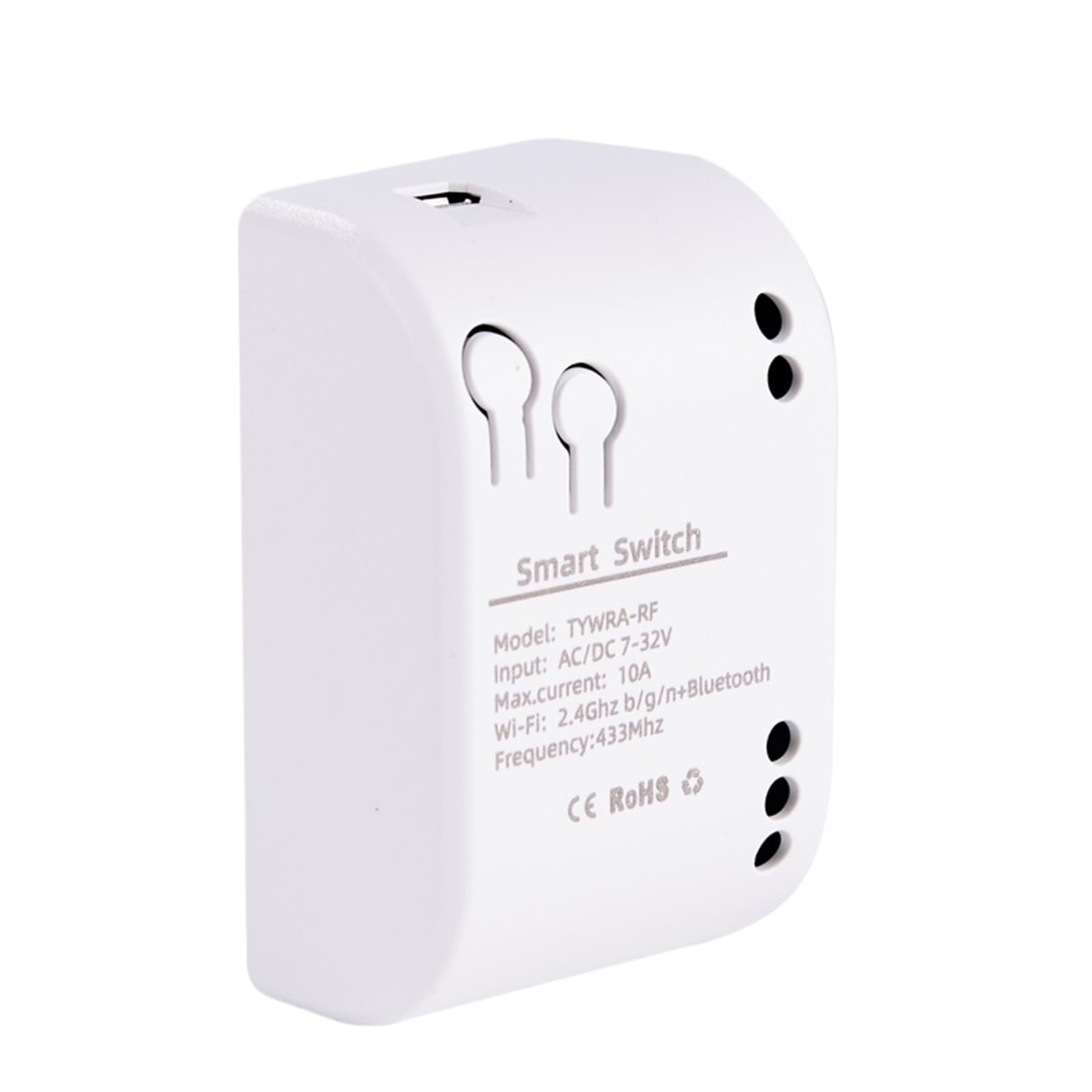 Interruttore intelligente Wi-Fi 1 canale 7-32 V Mini controller luci Wi-Fi Ricevitore RF 433 Apriporta for garage 10 A Smart Life App Tuya Relè a 1 canale