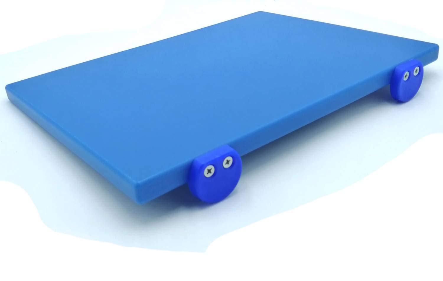 MCM service Tagliere in Polietilene Blu 50 x 40 Spessore 3 - cm Professionale con Fermi