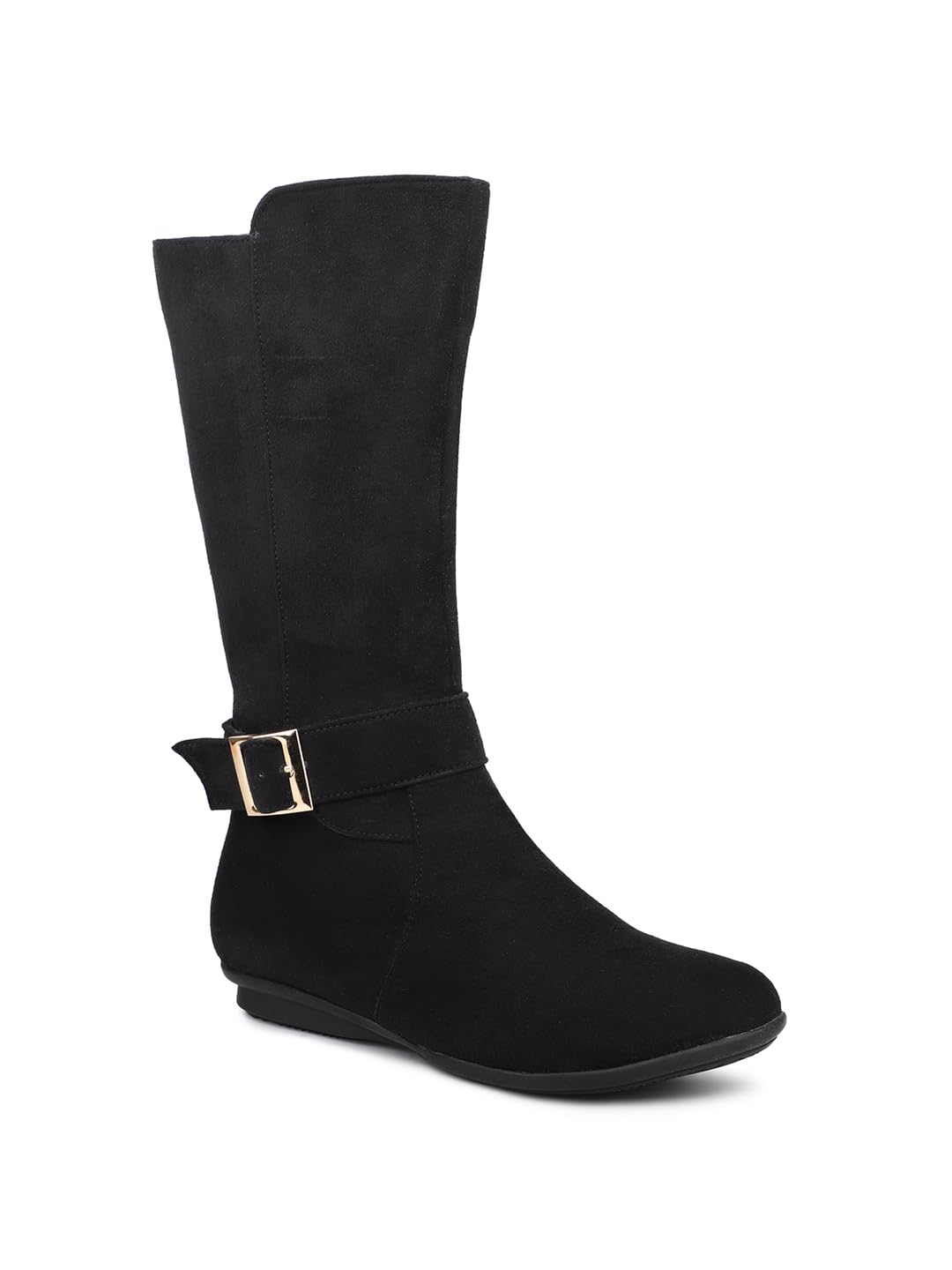 inc.5 Women Black Knee High Boots with Buckle Detail Clog-picture-22